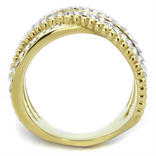 TK2252 - Stainless Steel Ring Two-Tone IP Gold (Ion Plating) Women Top Grade Crystal Clear