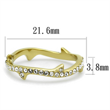 TK2255 - Stainless Steel Ring IP Gold(Ion Plating) Women Top Grade Crystal Clear