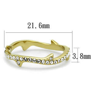 TK2255 - Stainless Steel Ring IP Gold(Ion Plating) Women Top Grade Crystal Clear