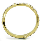 TK2255 - Stainless Steel Ring IP Gold(Ion Plating) Women Top Grade Crystal Clear