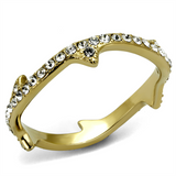 TK2255 - Stainless Steel Ring IP Gold(Ion Plating) Women Top Grade Crystal Clear