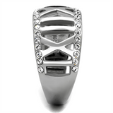 TK2257 - Stainless Steel Ring High polished (no plating) Women Top Grade Crystal Clear