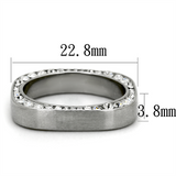 TK2261 - Stainless Steel Ring High polished (no plating) Women Top Grade Crystal Clear