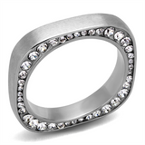 TK2261 - Stainless Steel Ring High polished (no plating) Women Top Grade Crystal Clear