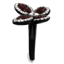 TK2273 - Stainless Steel Ring Two-Tone IP Black (Ion Plating) Women Top Grade Crystal Siam