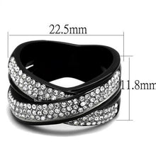 TK2278 - Stainless Steel Ring Two-Tone IP Black (Ion Plating) Women Top Grade Crystal Clear