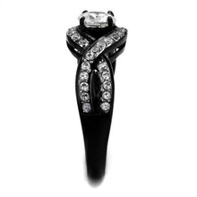 TK2282 - Stainless Steel Ring Two-Tone IP Black (Ion Plating) Women AAA Grade CZ Clear