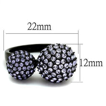TK2285 - Stainless Steel Ring IP Black(Ion Plating) Women Top Grade Crystal Multi Color