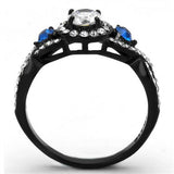 TK2286 - Stainless Steel Ring Two-Tone IP Black (Ion Plating) Women AAA Grade CZ Clear