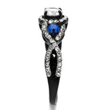 TK2286 - Stainless Steel Ring Two-Tone IP Black (Ion Plating) Women AAA Grade CZ Clear