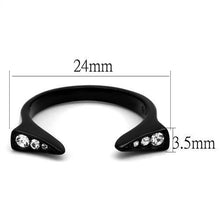 TK2287 - Stainless Steel Ring IP Black(Ion Plating) Women Top Grade Crystal Clear