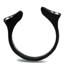 TK2287 - Stainless Steel Ring IP Black(Ion Plating) Women Top Grade Crystal Clear