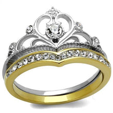 TK2294 - Stainless Steel Ring Two-Tone IP Gold (Ion Plating) Women Top Grade Crystal Clear