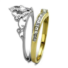 TK2294 - Stainless Steel Ring Two-Tone IP Gold (Ion Plating) Women Top Grade Crystal Clear