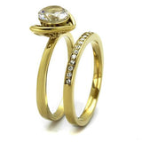 TK2295 - Stainless Steel Ring IP Gold(Ion Plating) Women AAA Grade CZ Clear