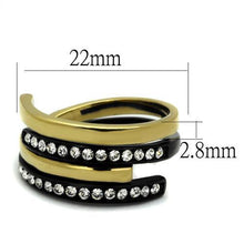 TK2298 - Stainless Steel Ring IP Gold+ IP Black (Ion Plating) Women Top Grade Crystal Clear