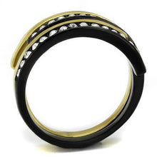 TK2298 - Stainless Steel Ring IP Gold+ IP Black (Ion Plating) Women Top Grade Crystal Clear