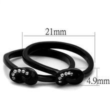 TK2300 - Stainless Steel Ring IP Black(Ion Plating) Women Top Grade Crystal Clear
