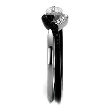TK2301 - Stainless Steel Ring Two-Tone IP Black (Ion Plating) Women AAA Grade CZ Clear
