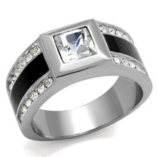 TK2308 - Stainless Steel Ring High polished (no plating) Men Top Grade Crystal Clear