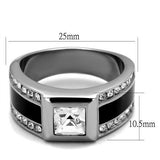 TK2308 - Stainless Steel Ring High polished (no plating) Men Top Grade Crystal Clear