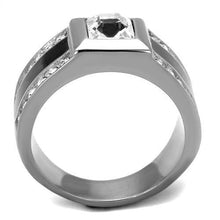 TK2308 - Stainless Steel Ring High polished (no plating) Men Top Grade Crystal Clear