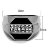 TK2309 - Stainless Steel Ring High polished (no plating) Men Top Grade Crystal Clear