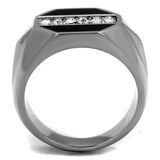 TK2309 - Stainless Steel Ring High polished (no plating) Men Top Grade Crystal Clear