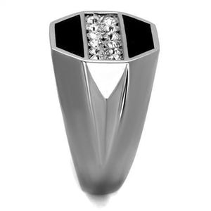 TK2309 - Stainless Steel Ring High polished (no plating) Men Top Grade Crystal Clear