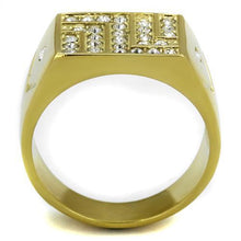 TK2311 - Stainless Steel Ring IP Gold(Ion Plating) Men Top Grade Crystal Clear