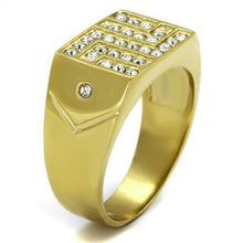 TK2311 - Stainless Steel Ring IP Gold(Ion Plating) Men Top Grade Crystal Clear