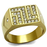 TK2311 - Stainless Steel Ring IP Gold(Ion Plating) Men Top Grade Crystal Clear