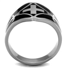 TK2314 - Stainless Steel Ring High polished (no plating) Men Epoxy Jet