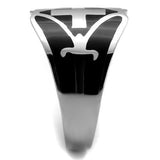 TK2314 - Stainless Steel Ring High polished (no plating) Men Epoxy Jet