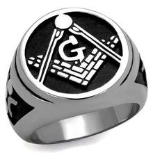 TK2315 - Stainless Steel Ring High polished (no plating) Men Epoxy Jet