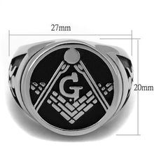 TK2315 - Stainless Steel Ring High polished (no plating) Men Epoxy Jet