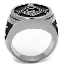 TK2315 - Stainless Steel Ring High polished (no plating) Men Epoxy Jet
