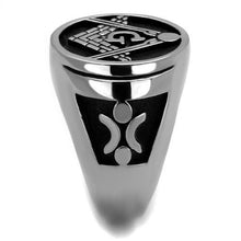TK2315 - Stainless Steel Ring High polished (no plating) Men Epoxy Jet