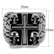 TK2316 - Stainless Steel Ring High polished (no plating) Men Epoxy Jet