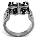 TK2316 - Stainless Steel Ring High polished (no plating) Men Epoxy Jet