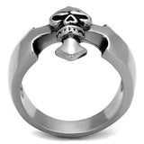 TK2318 - Stainless Steel Ring High polished (no plating) Men Epoxy Jet