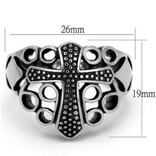 TK2320 - Stainless Steel Ring High polished (no plating) Men Epoxy Jet