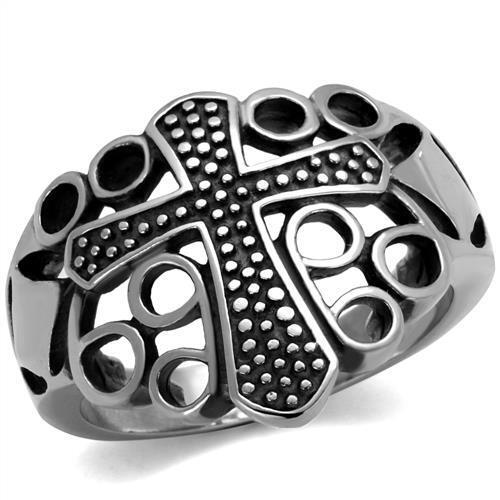 TK2320 - Stainless Steel Ring High polished (no plating) Men Epoxy Jet