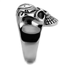 TK2324 - Stainless Steel Ring High polished (no plating) Men Epoxy Jet
