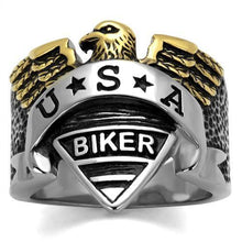 TK2327 - Stainless Steel Ring Two-Tone IP Gold (Ion Plating) Men Epoxy Jet