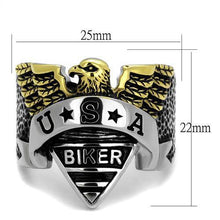 TK2327 - Stainless Steel Ring Two-Tone IP Gold (Ion Plating) Men Epoxy Jet