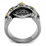 TK2327 - Stainless Steel Ring Two-Tone IP Gold (Ion Plating) Men Epoxy Jet