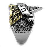TK2327 - Stainless Steel Ring Two-Tone IP Gold (Ion Plating) Men Epoxy Jet