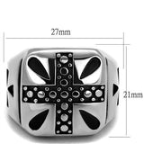 TK2331 - Stainless Steel Ring High polished (no plating) Men Epoxy Jet