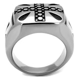 TK2331 - Stainless Steel Ring High polished (no plating) Men Epoxy Jet